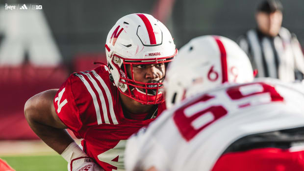 MJ Sherman linebacker maybe and Turner Corcoran offensive line Nebraska football spring practice 2023-04-18